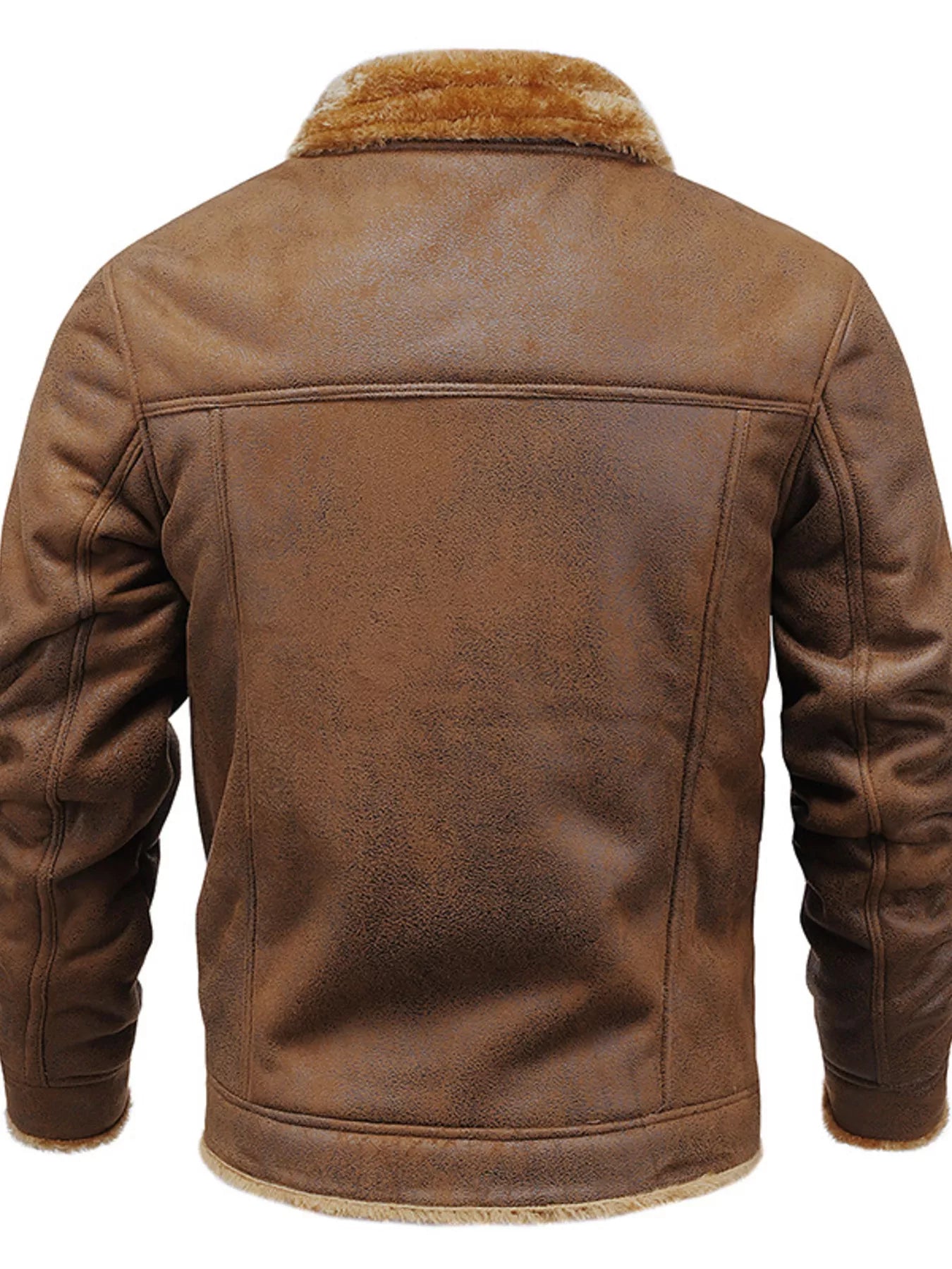 Men's Plus Size Snap Down Fur Collar Jacket