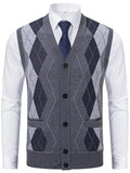 Men's Plus Size Classic Argyle Pattern Knitted Sweater Vest