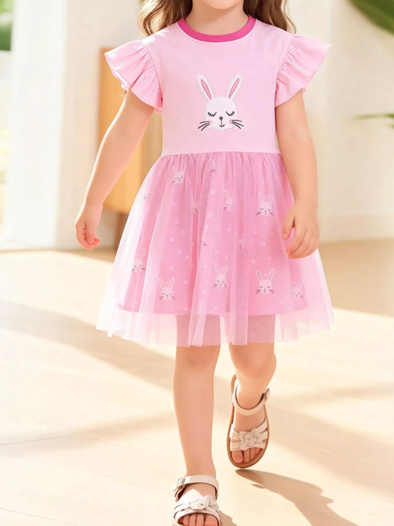 Children's Bunny Cap Sleeve Dress