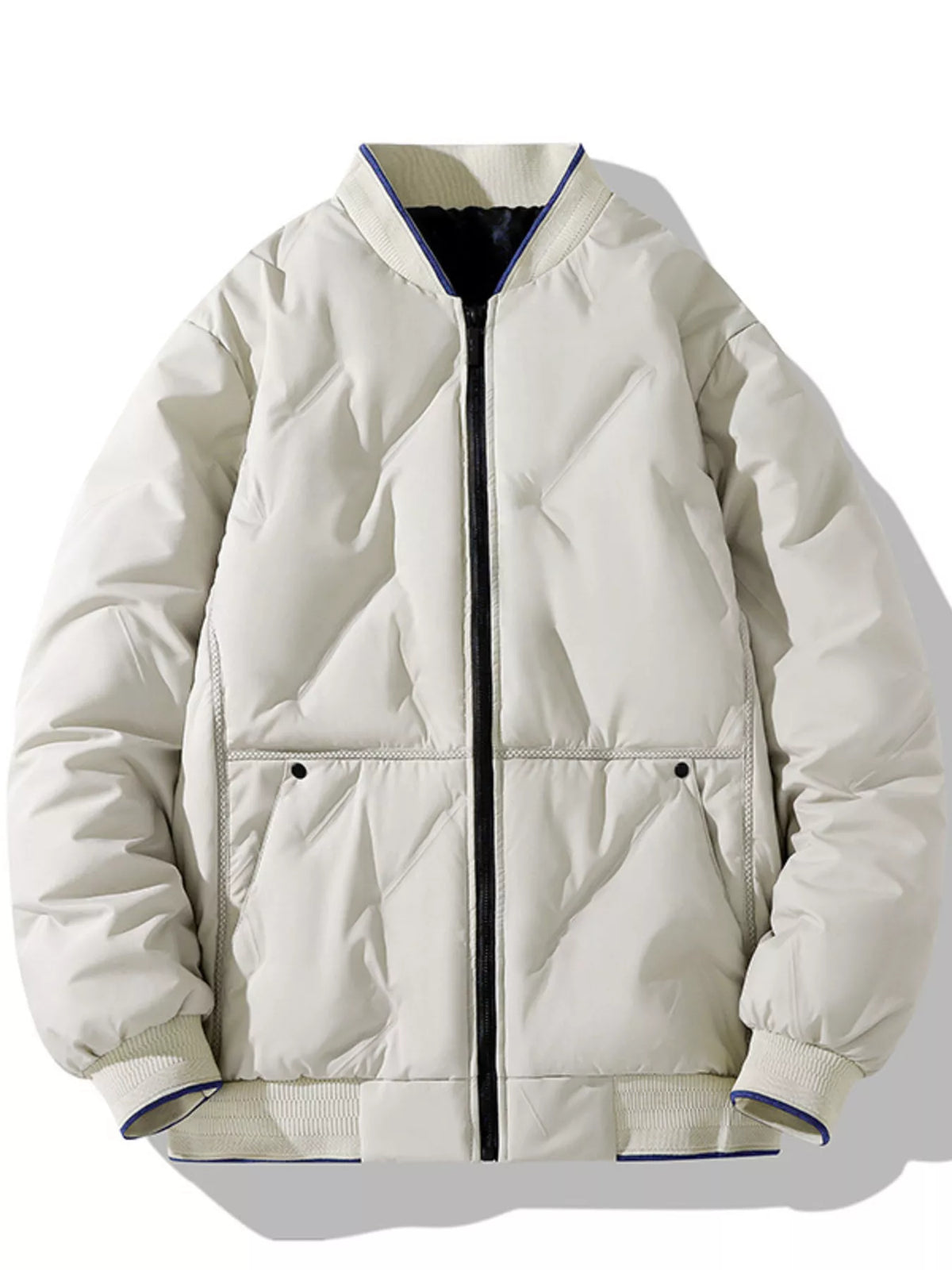 Men's Plus Size Padded Zip Up Bomber Jacket