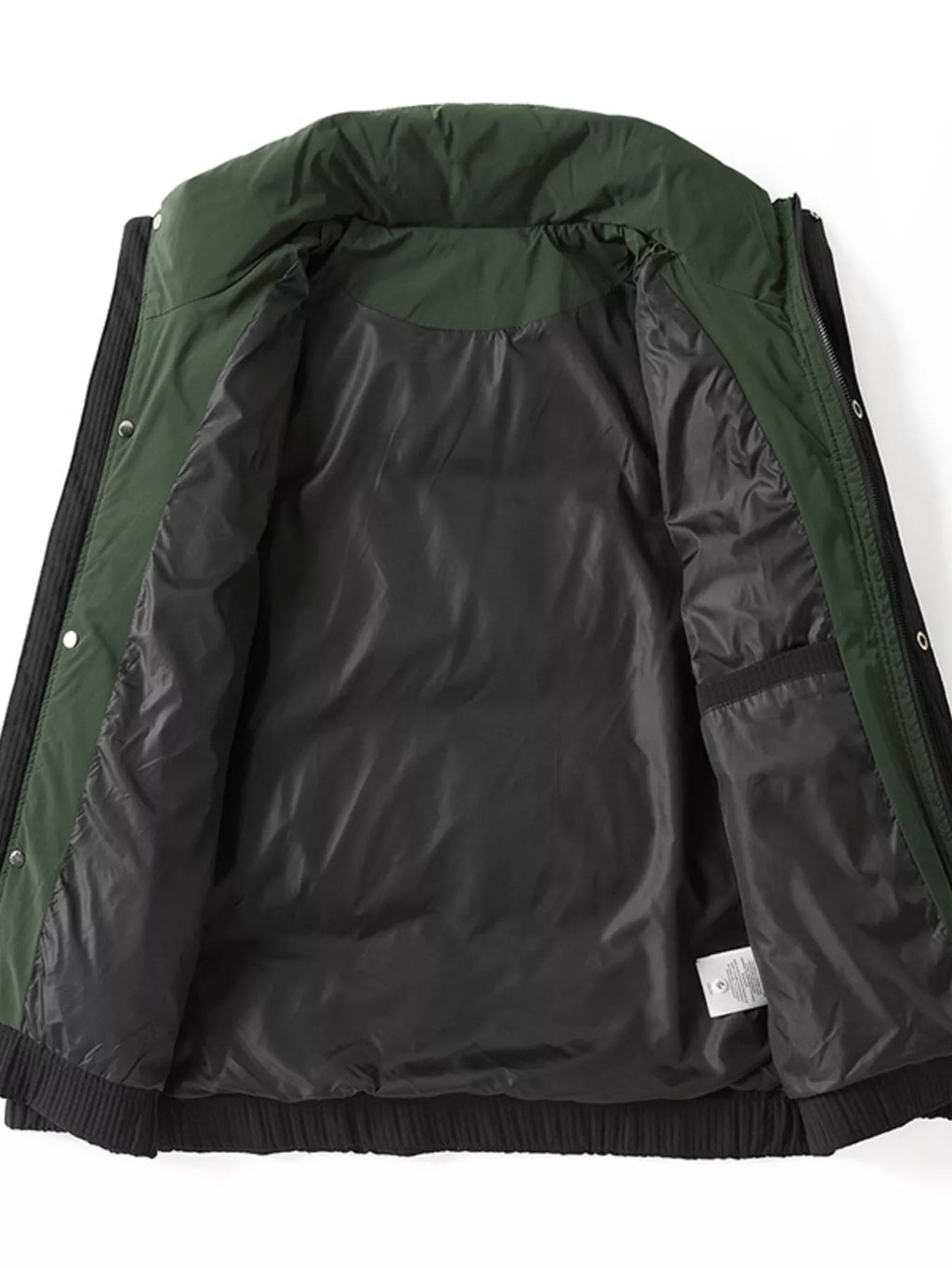 Men's Plus Size Textured Puffer Jacket with Pockets