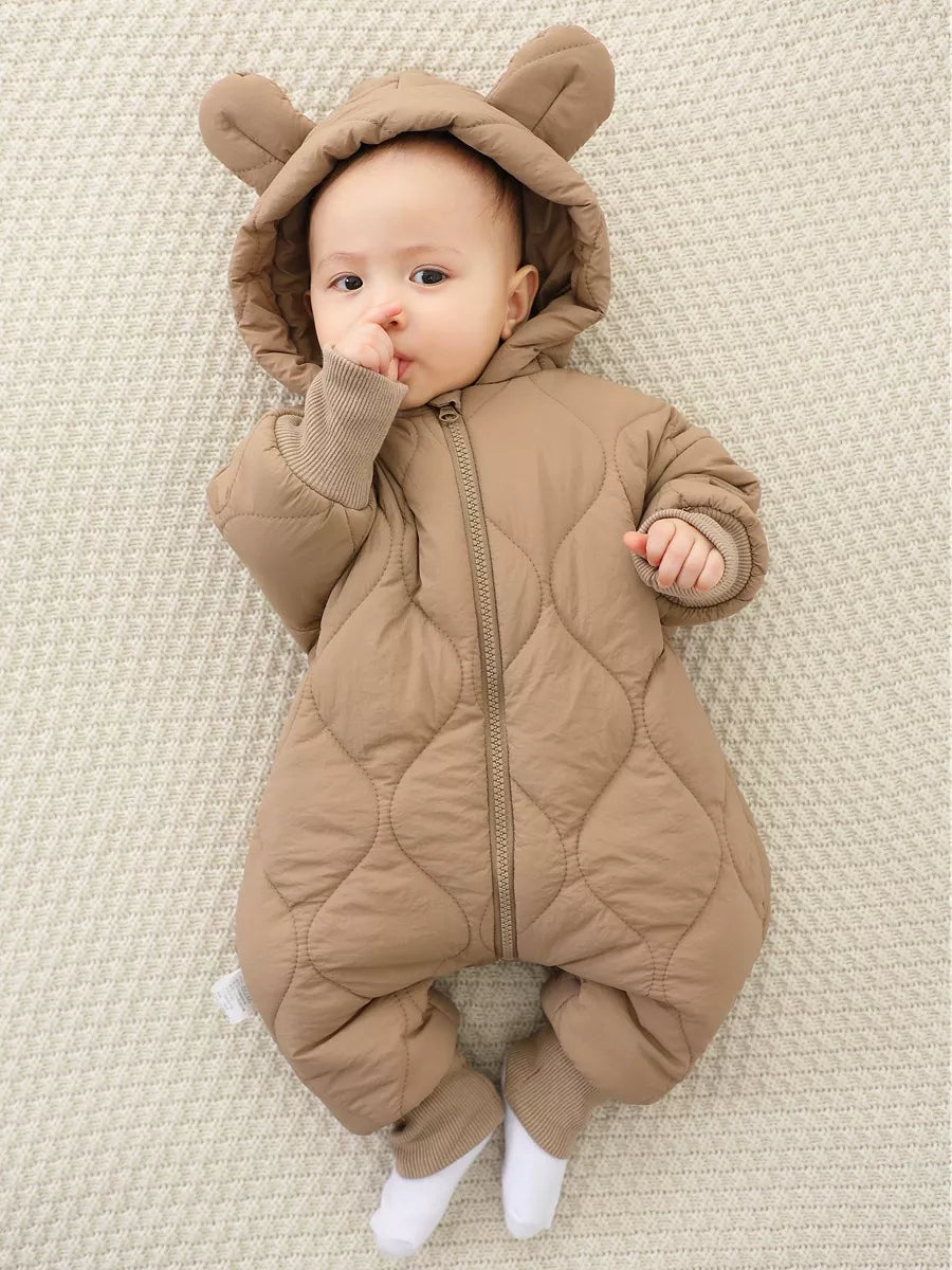 Children's Zip Front Hooded Padded One-Piece