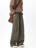 Men's Plus Size Drawstring Wide Leg Cargo Pants