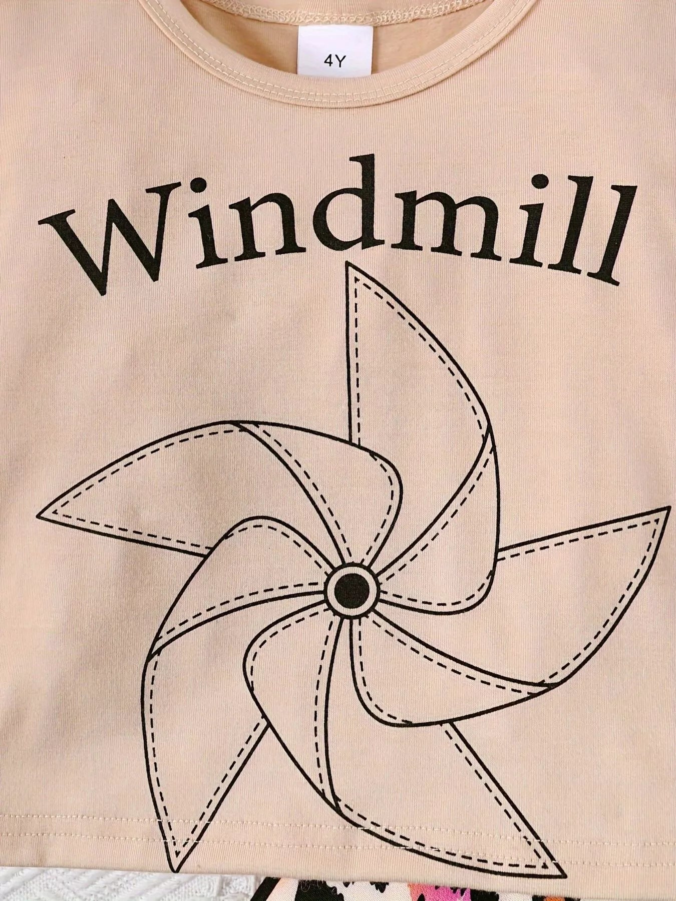 Children's Windmill Graphic Tee & Leopard Shorts Set