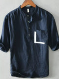 Men's Plus Size Casual Button Detail Shirt with Pocket