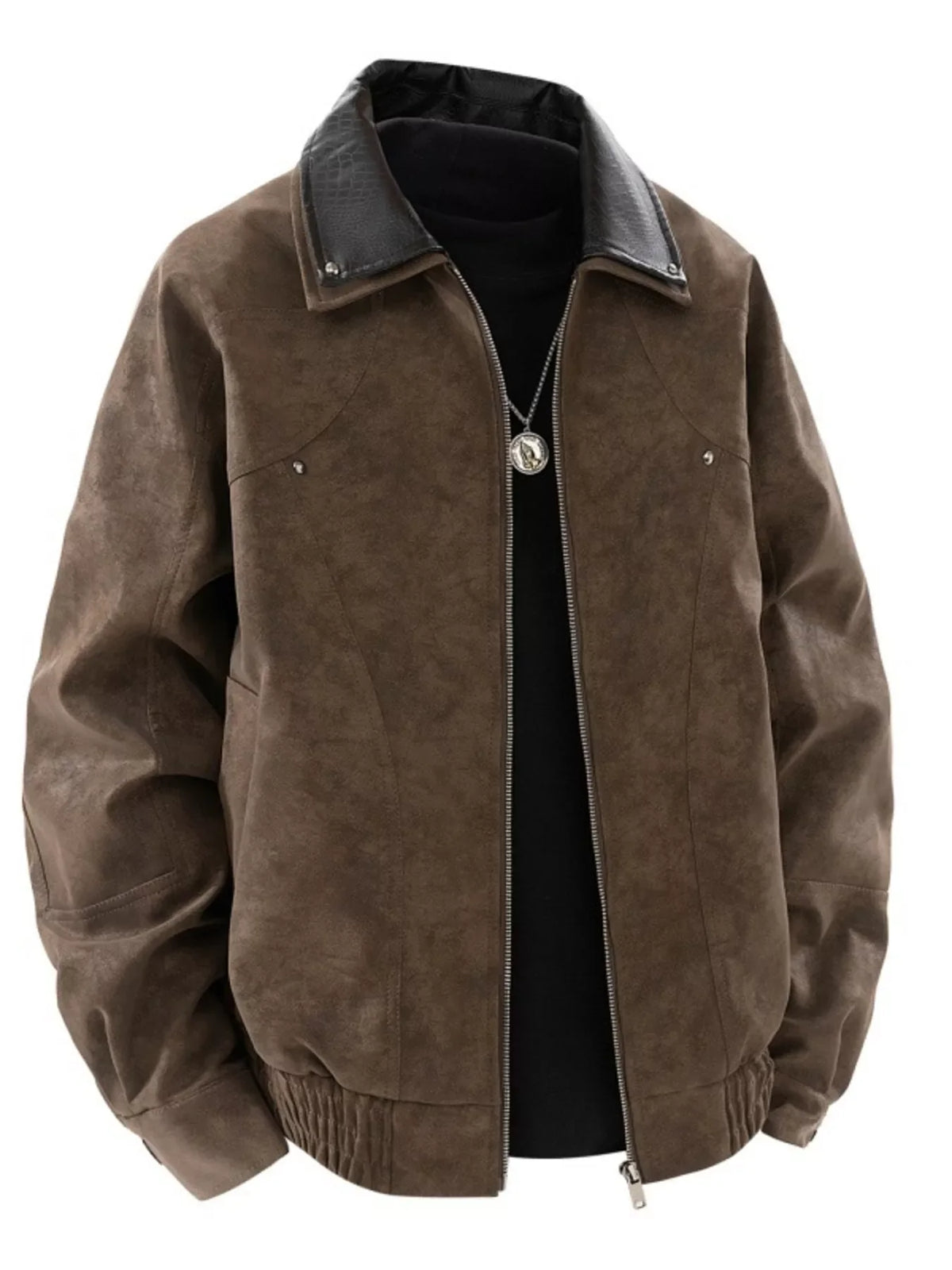 Men's Plus Size Vintage Style Zip Up Bomber Jacket