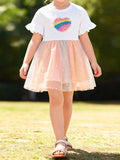 Children's Rainbow Heart Tulle Dress