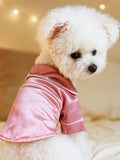 Satin Pet Pajamas with Contrast Piping