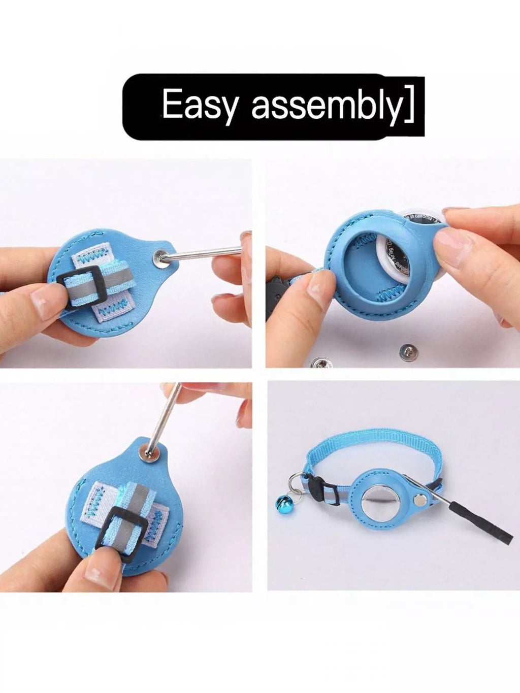 All Devices Airtag Reflective Pet Collar with Bell Anti-Lost Locator