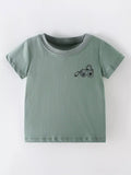 Children's Cartoon Excavator Graphic Casual T-Shirt