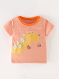 Children's Dinosaur Applique Striped T-Shirt