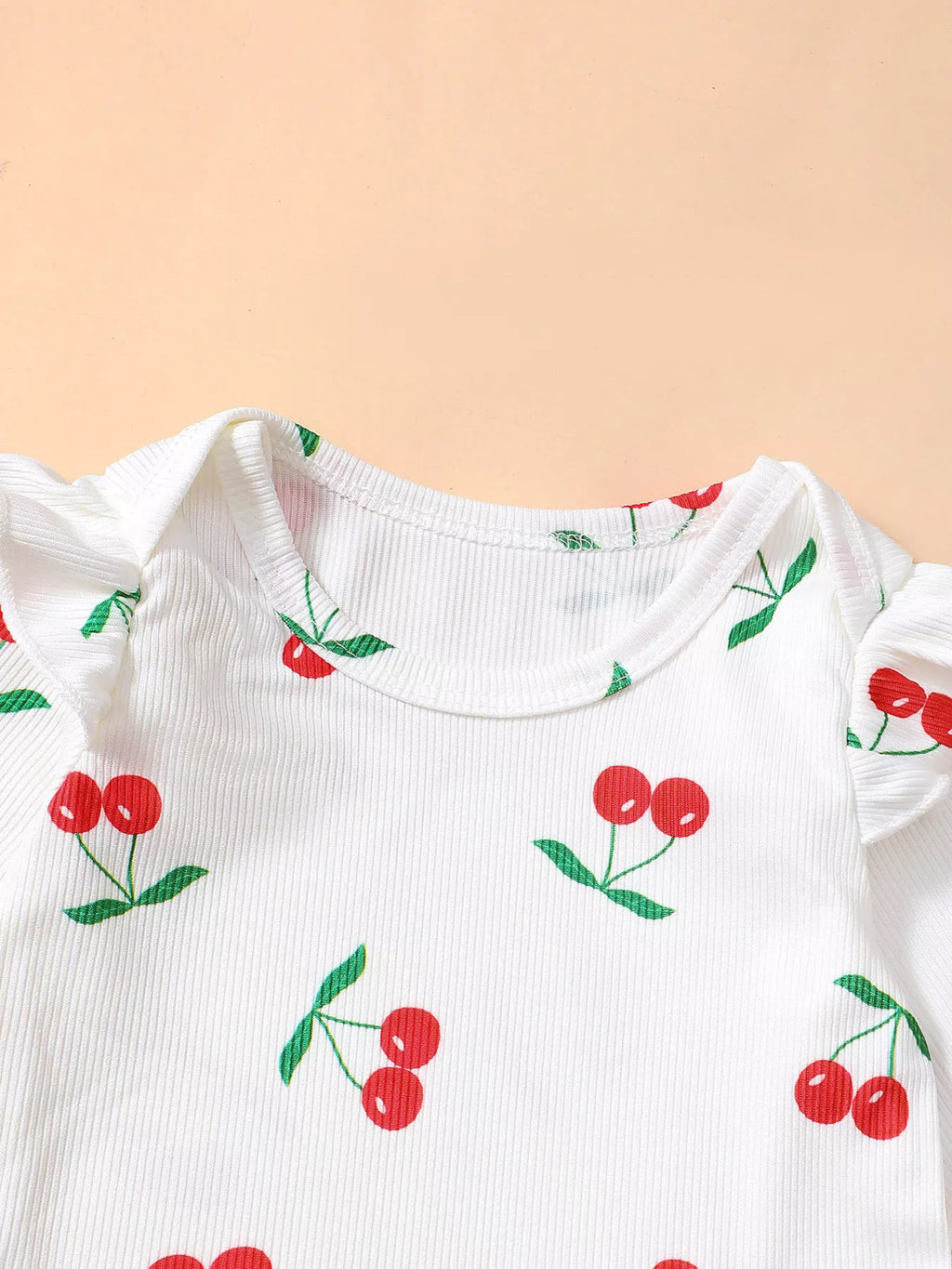 Children's Cherry Print Bodysuit and Corduroy Dress Set