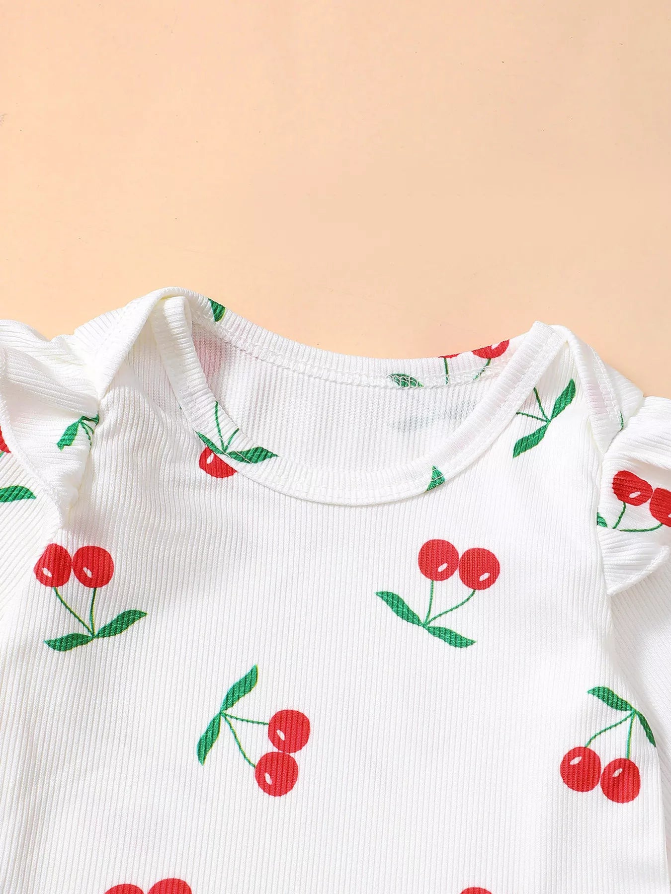 Children's Cherry Print Bodysuit and Corduroy Dress Set