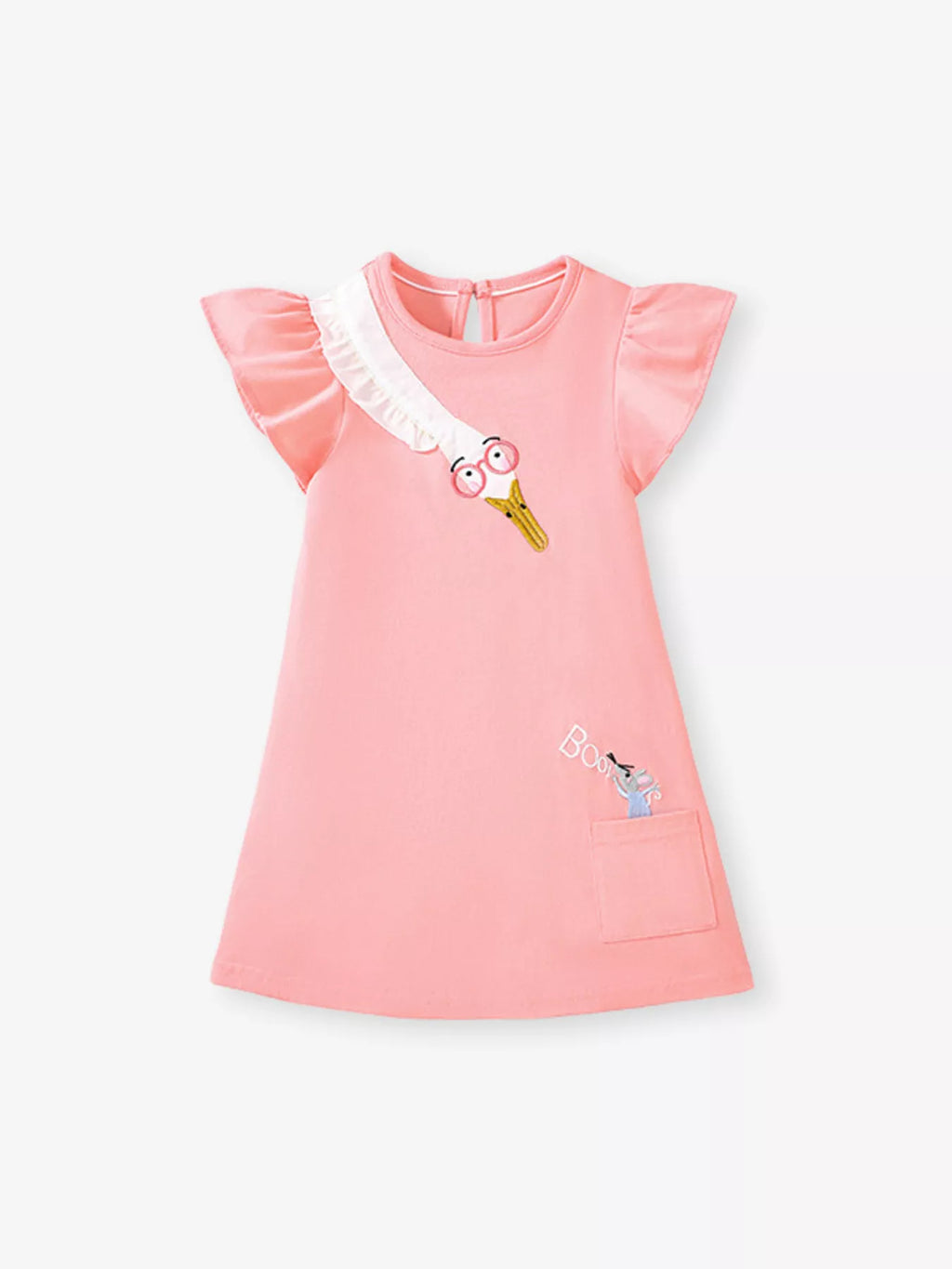Children's Goose Ruffle Sleeve Dress