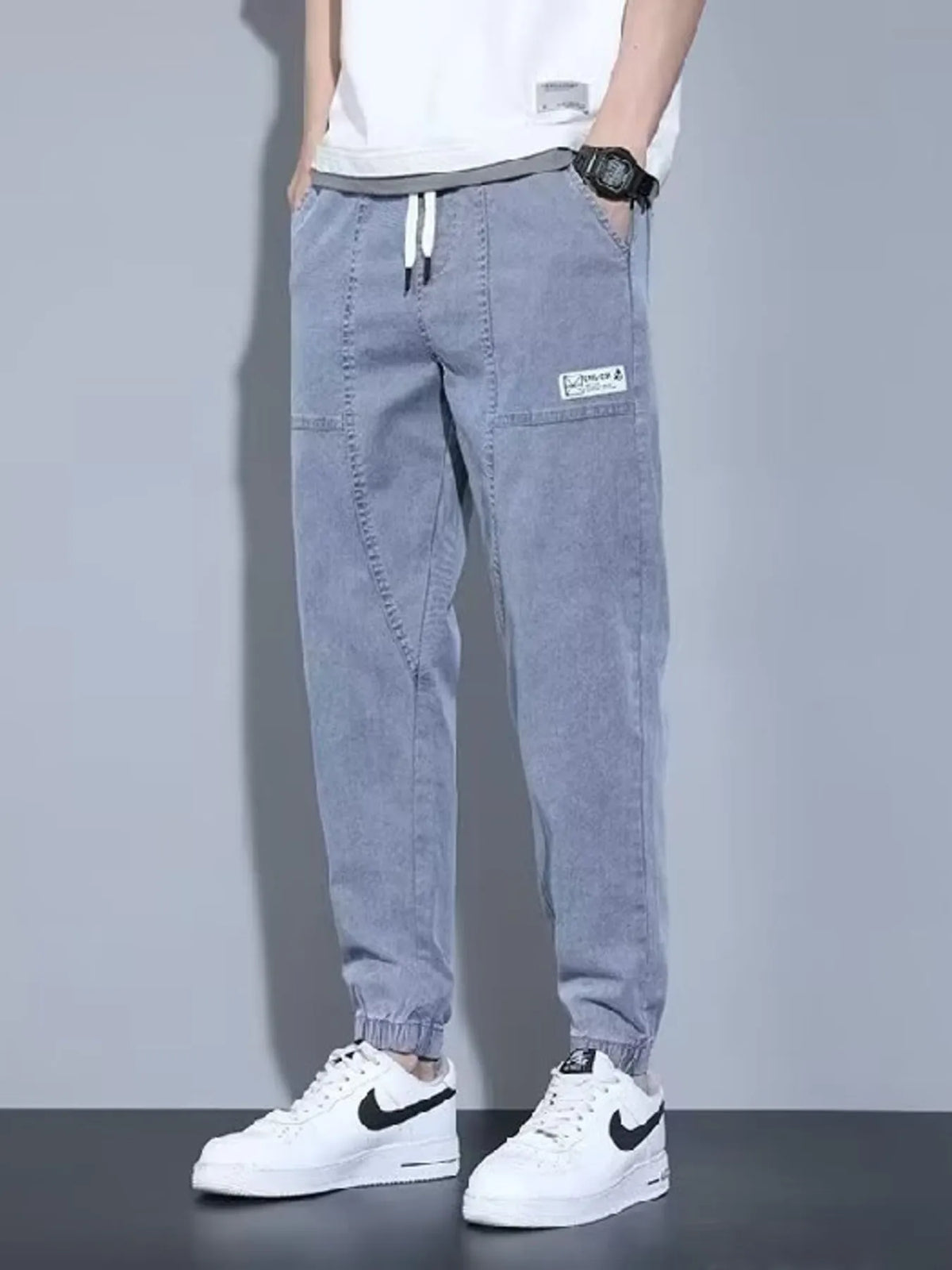 Men's Full Size Casual Loose Fit Denim Joggers Plus Size