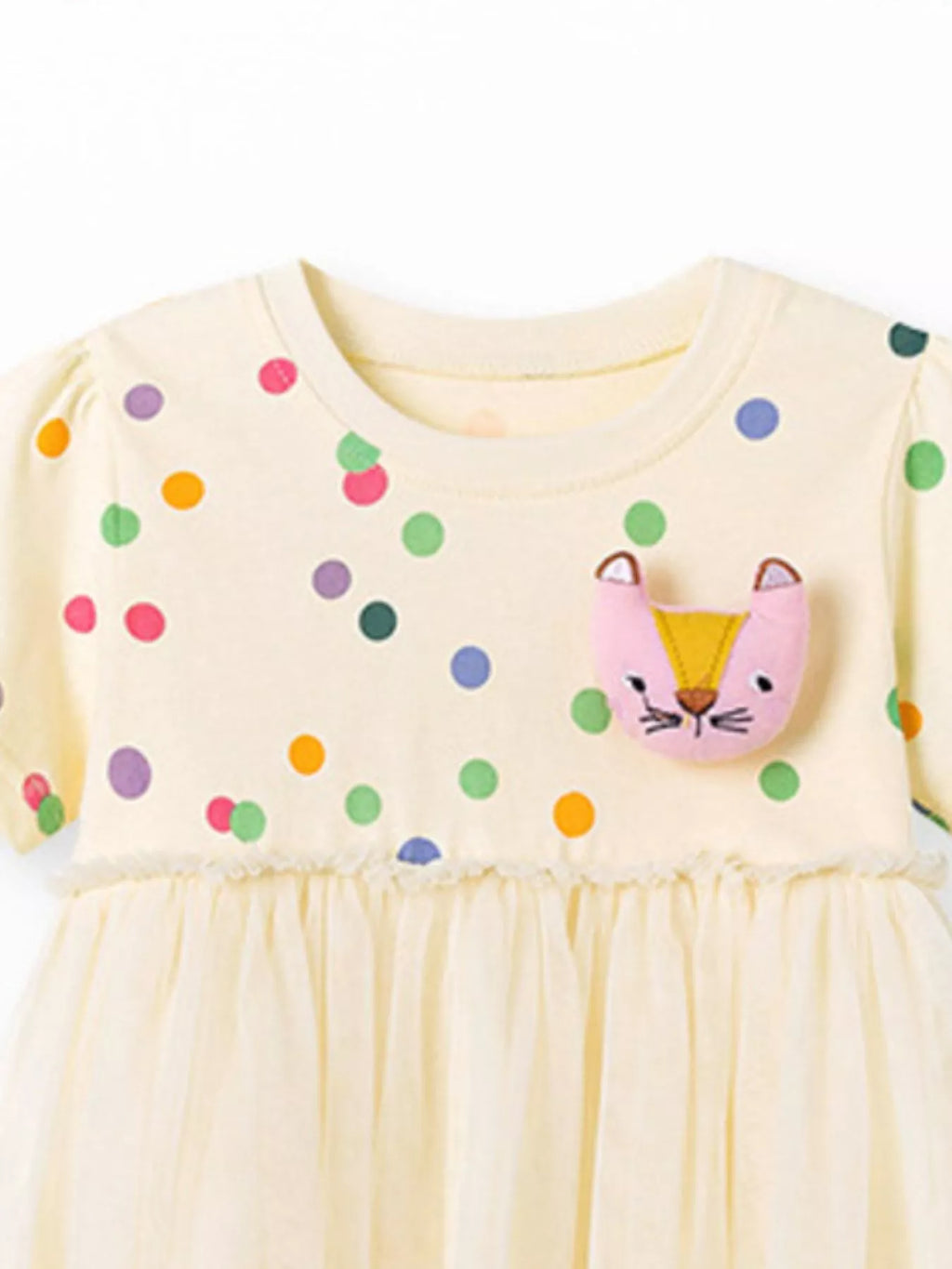 Children's Polka Dot Short Sleeve Tulle Dress