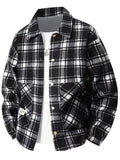 Men's Plus Size Plaid Button-Up Casual Shacket