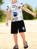 Children's Printed Short Sleeve Tee and Shorts Set