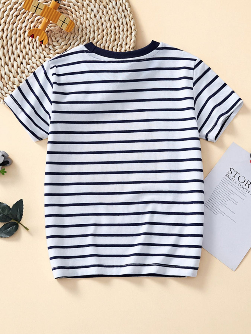 Children's Striped Truck Graphic Crew Neck T-Shirt