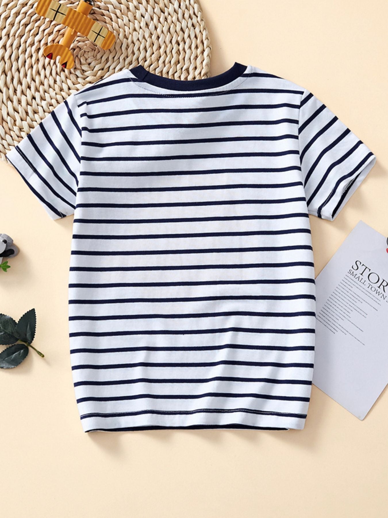 Children's Striped Truck Graphic Crew Neck T-Shirt