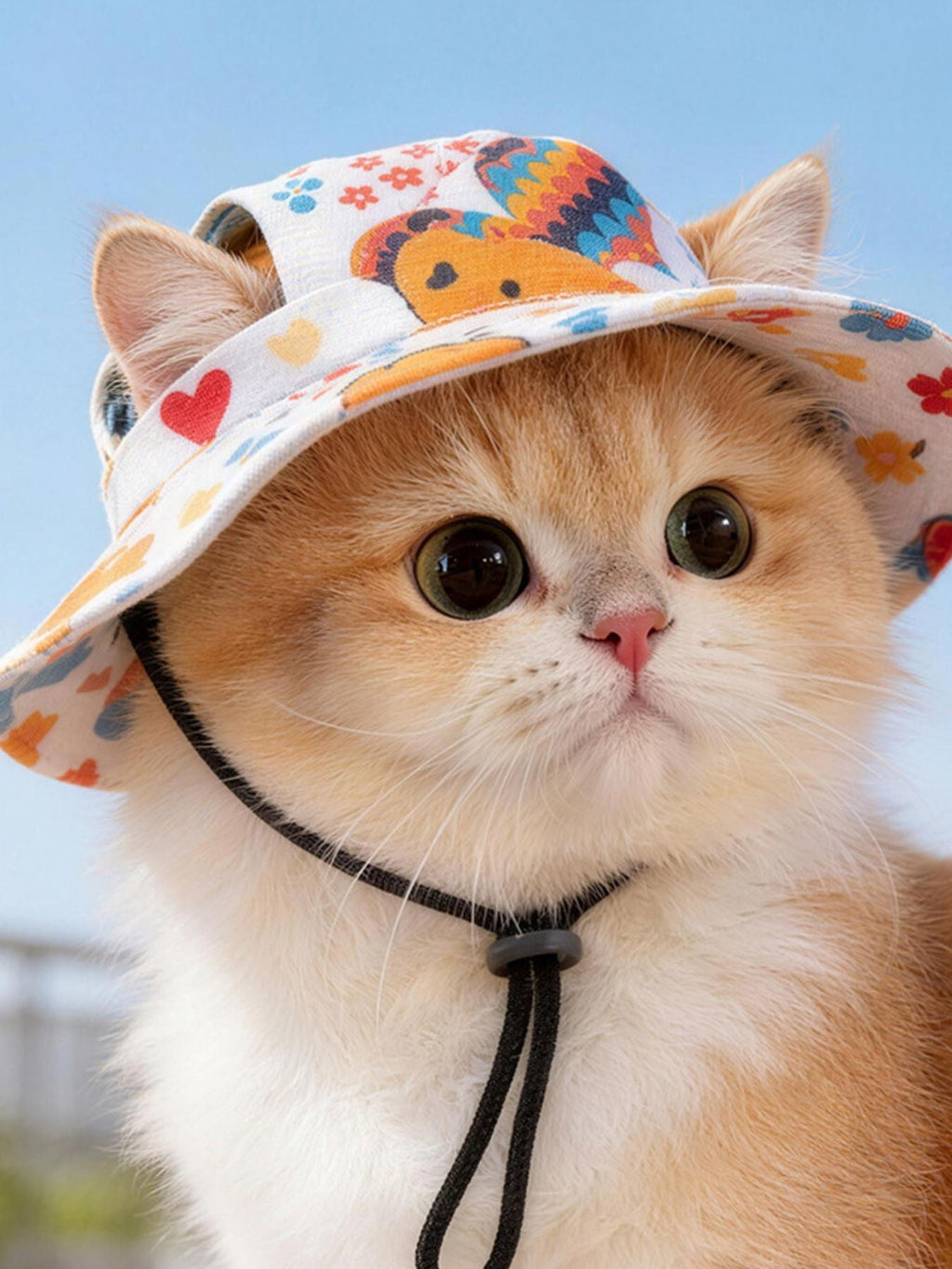 Adjustable Chin Strap Pet Bucket Hat