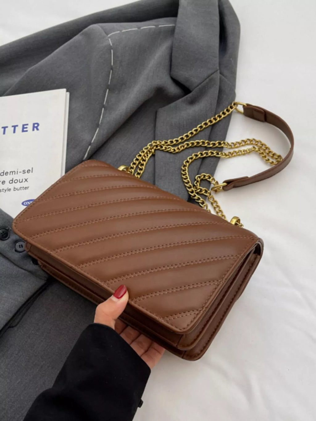 Quilted Flap Chain Shoulder Bag