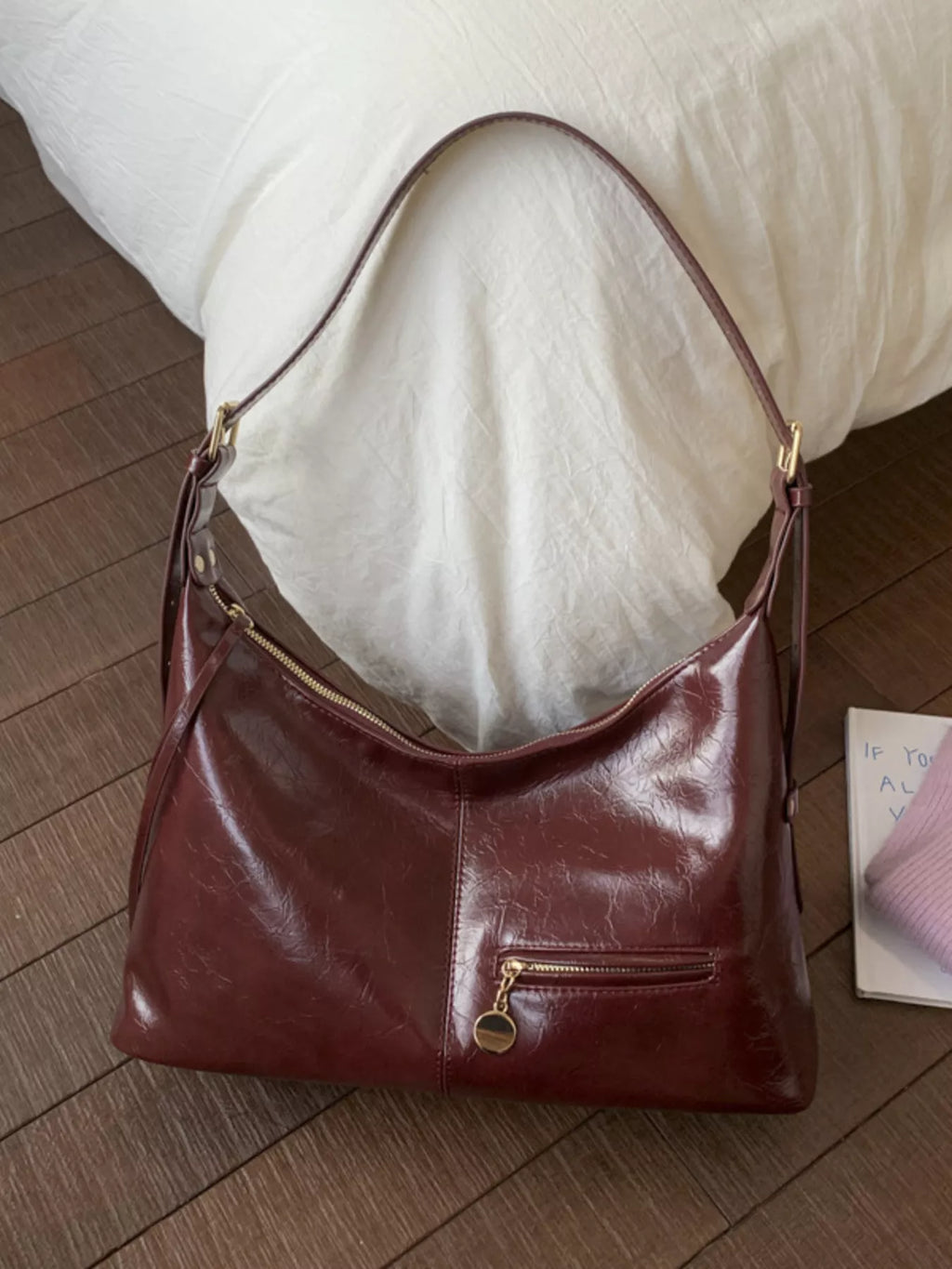 Leather Hobo Shoulder Bag
