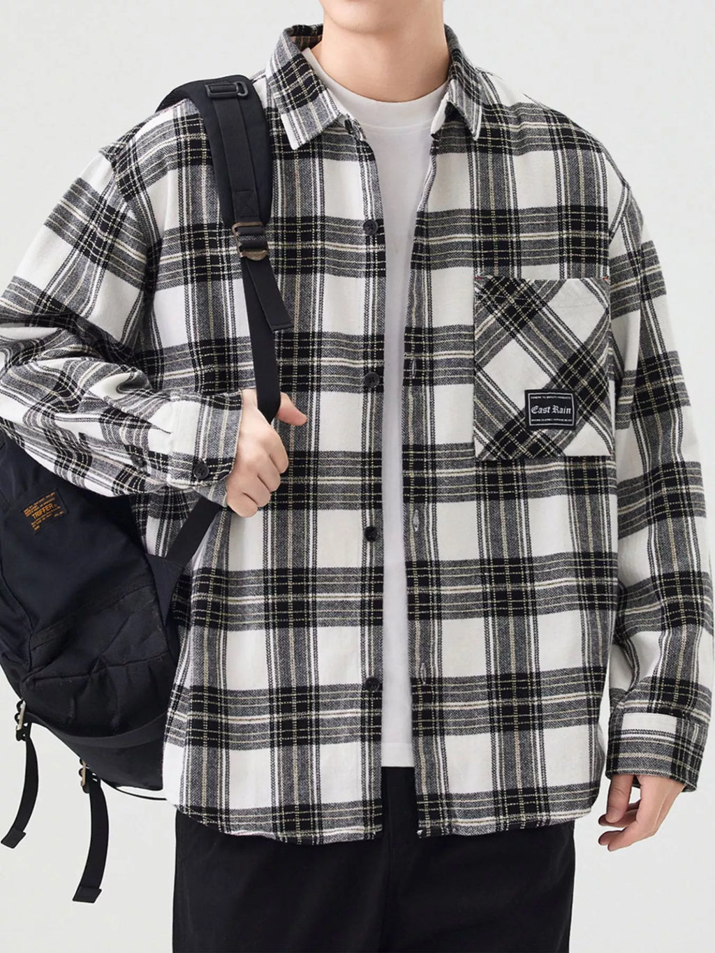 Men's Plus Size Casual Plaid Button Up Shirt