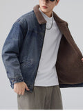 Men's Plus Size Sherpa Collar Zip Up Jacket