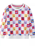 Children's Colorful Checkered Pattern Sweatshirt