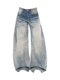 Men's Full Size Washed Wide Leg Jeans Plus Size