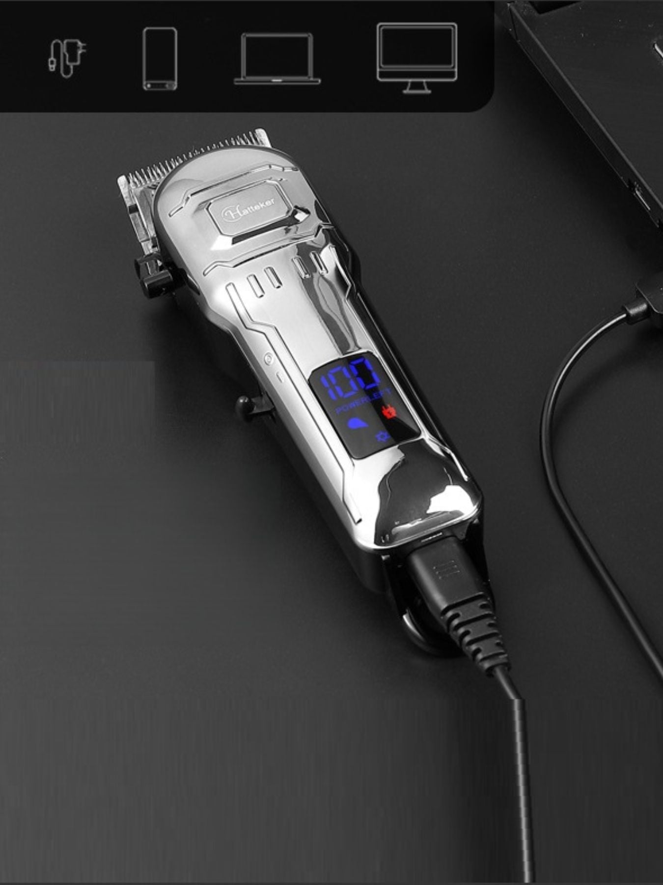 Cordless Hair Clipper with LED Display