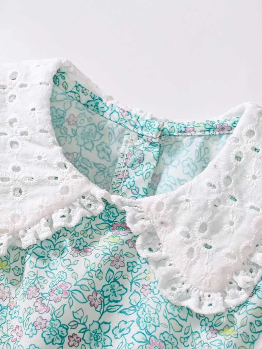 Children's Floral Print Bunny Peter Pan Collar Dress