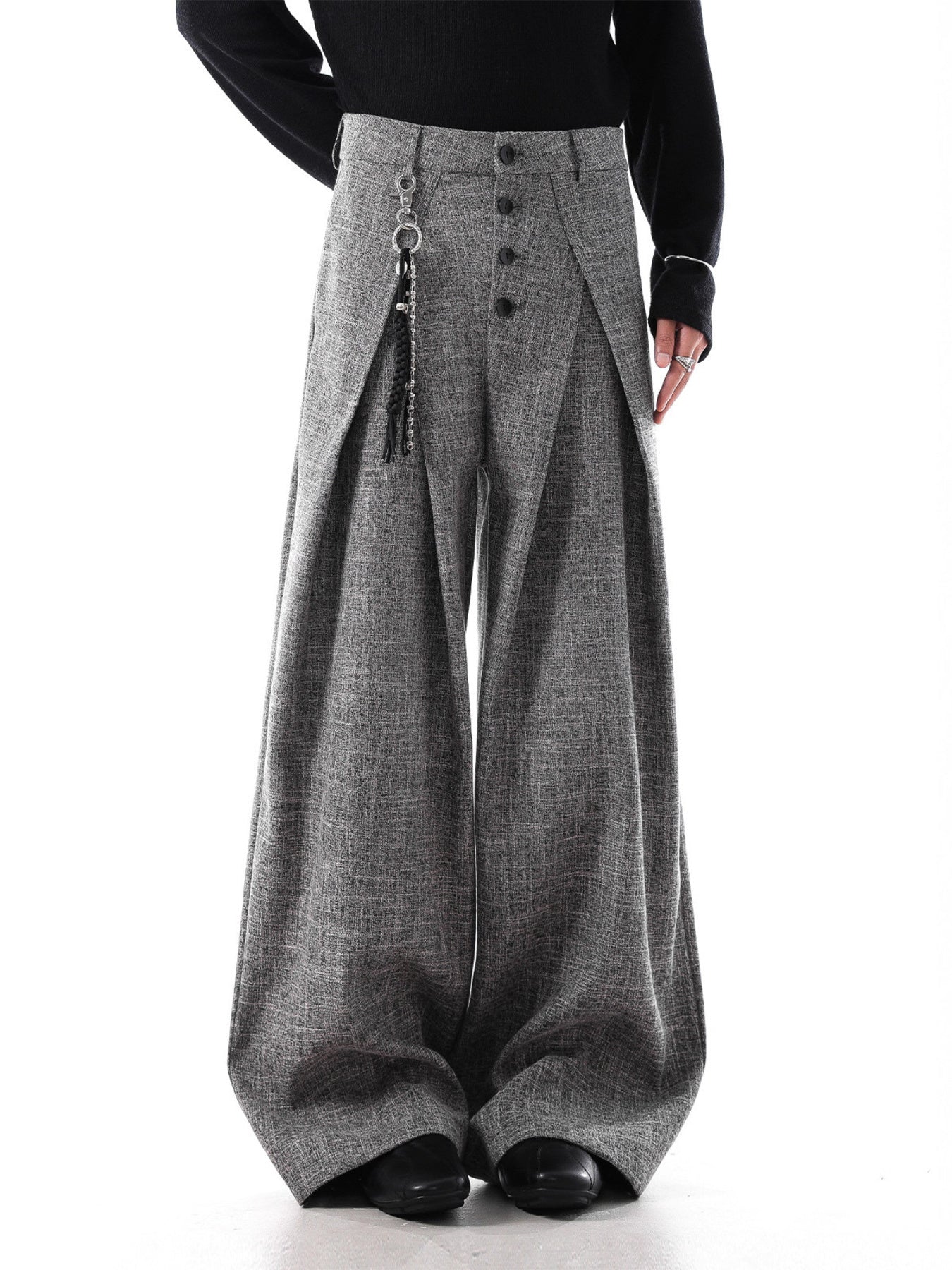 Men's Plus Size Wide Leg Pleated Pants