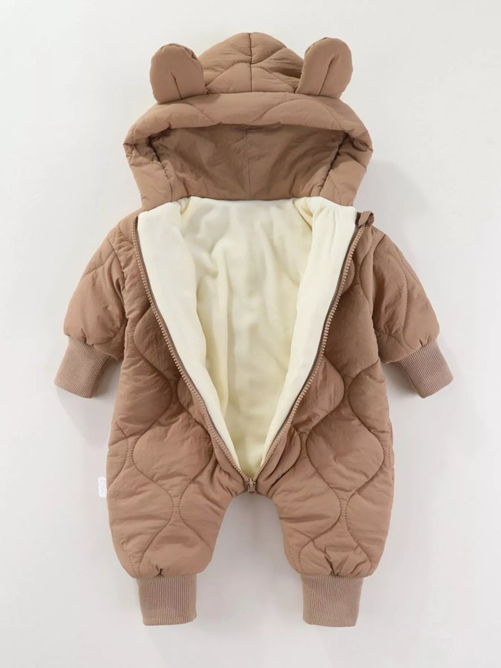 Children's Zip Front Hooded Padded One-Piece