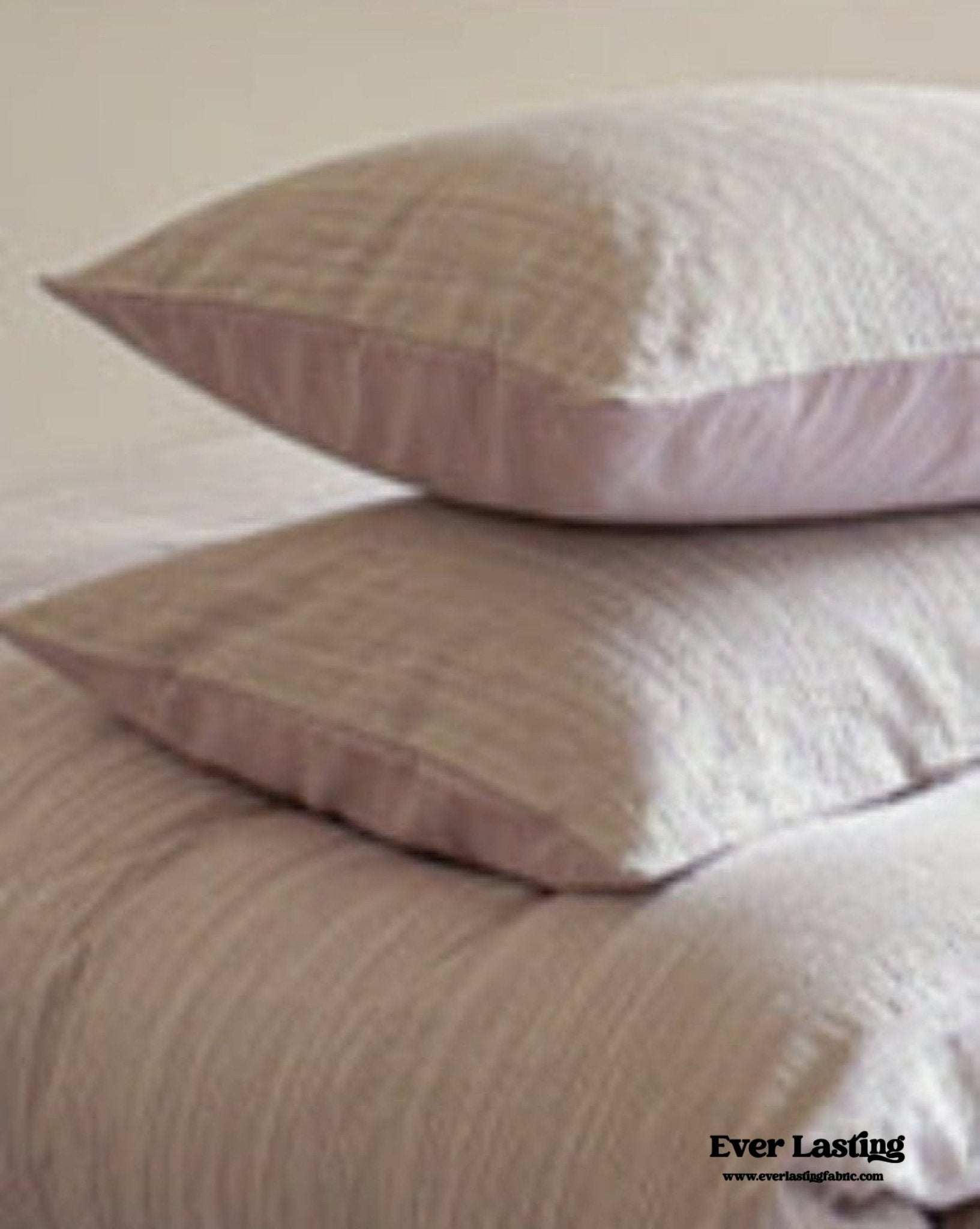 Emma Duo Striped Jacquard Bedding Set / Cream