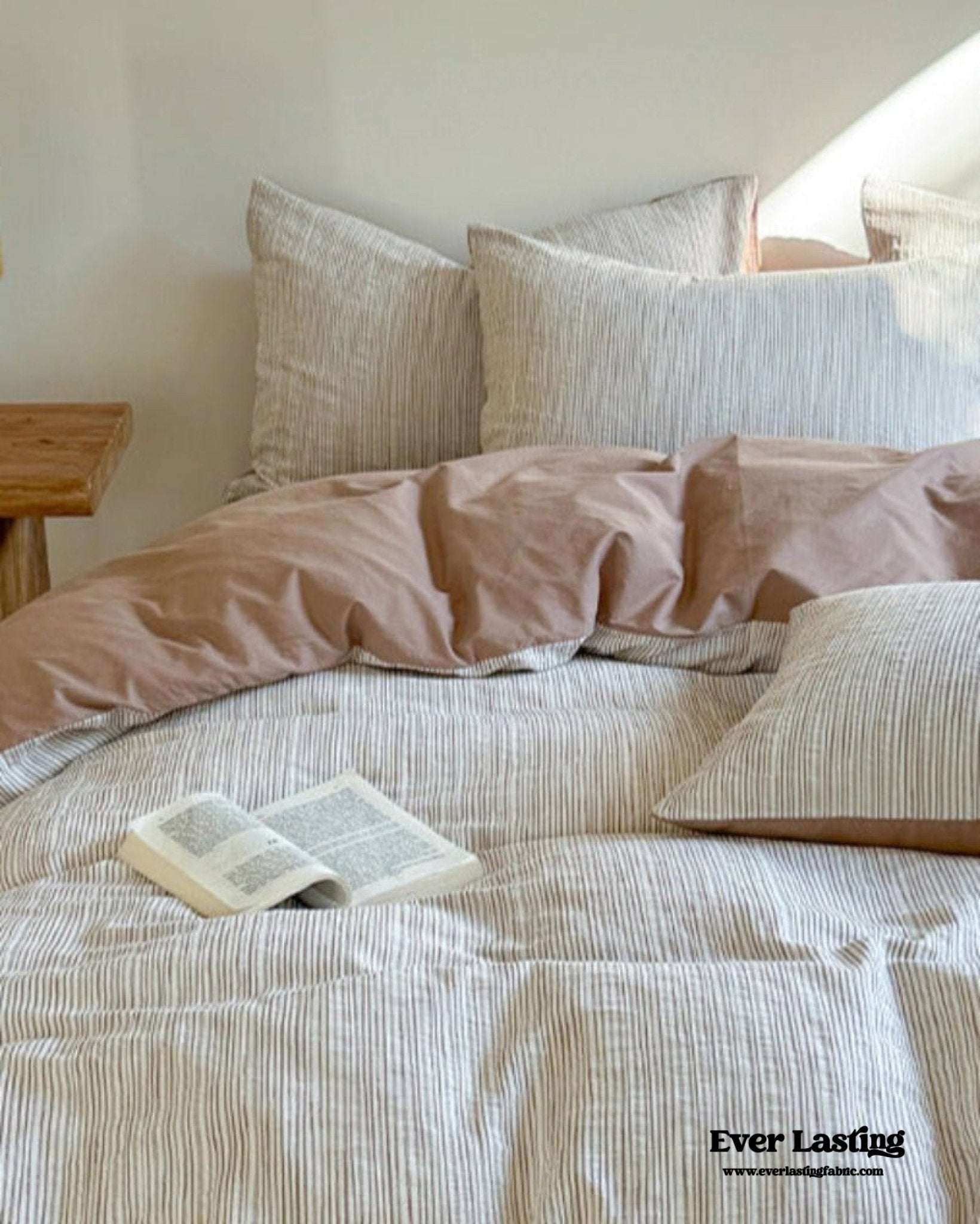 Emma Duo Striped Jacquard Bedding Set / Light Purple