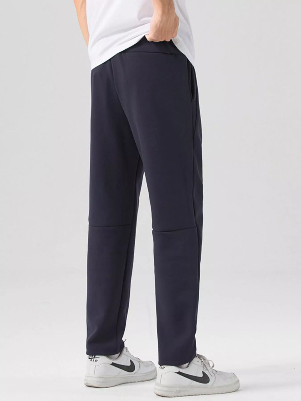 Men's Plus Size Casual Drawstring Straight-Leg Pants