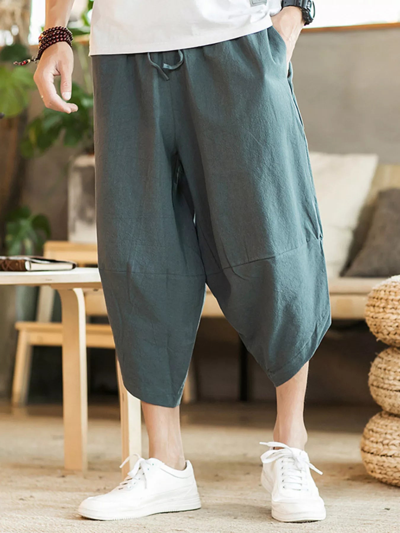 Men's Plus Size Loose Fit Cropped Pants
