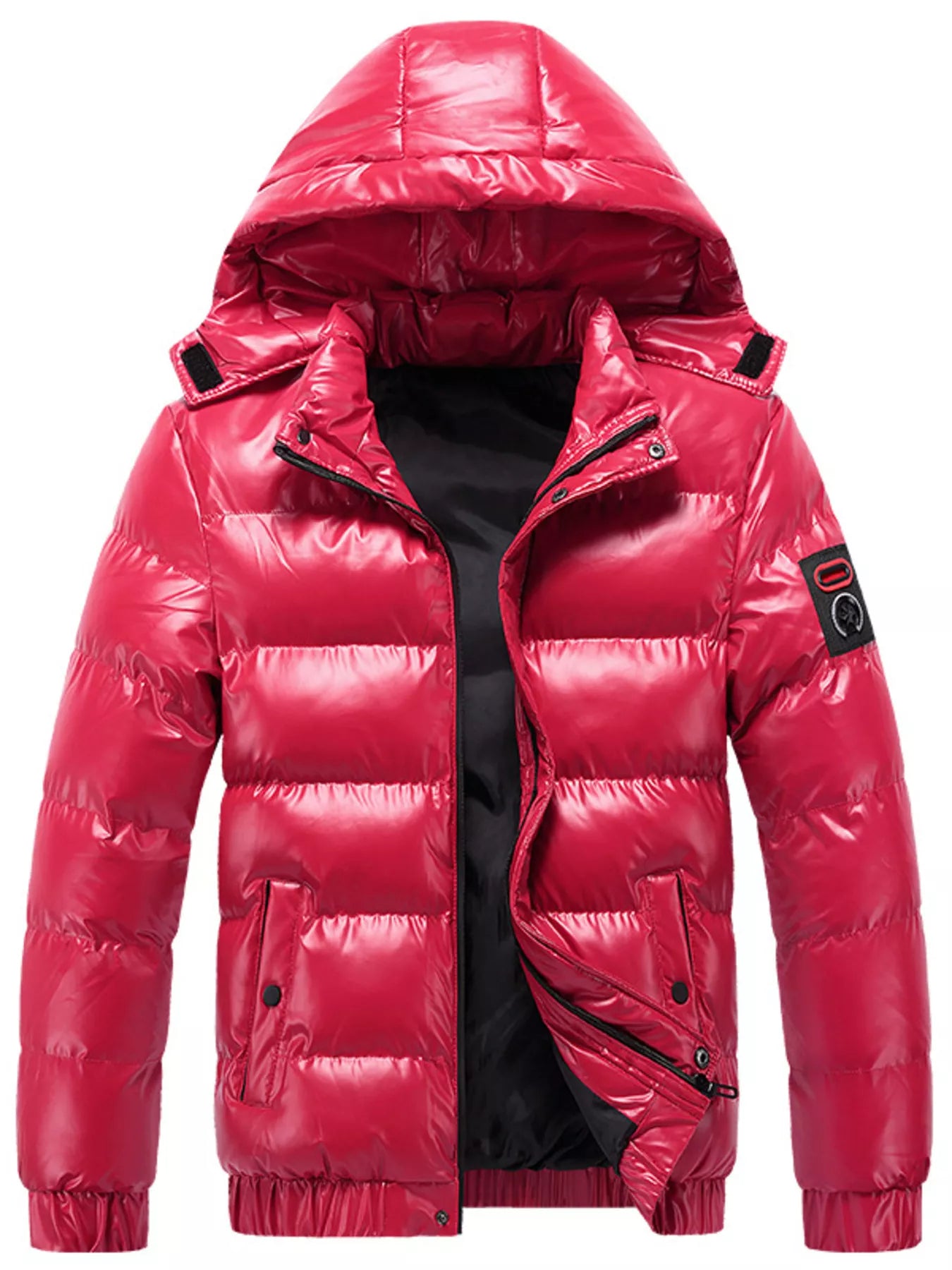 Men's Plus Size Zip Up Hooded Puffer Jacket