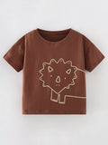 Children's Cartoon Lion Round Neck T-Shirt
