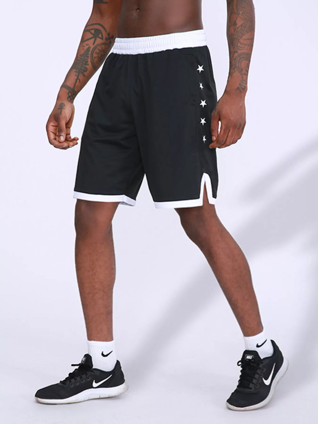 Men's Star Print Breathable Active Shorts