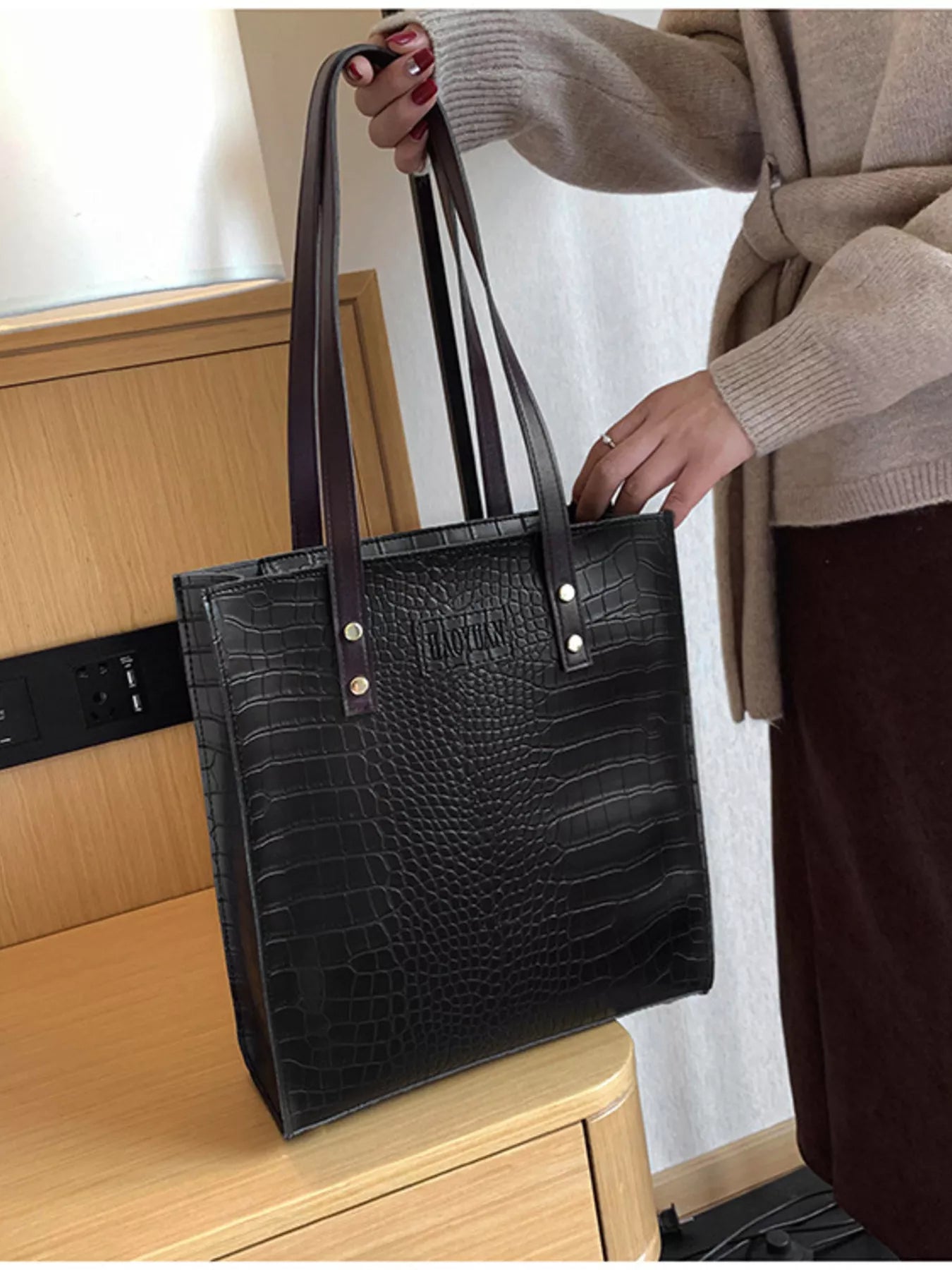 Leather Tote Shoulder Bag