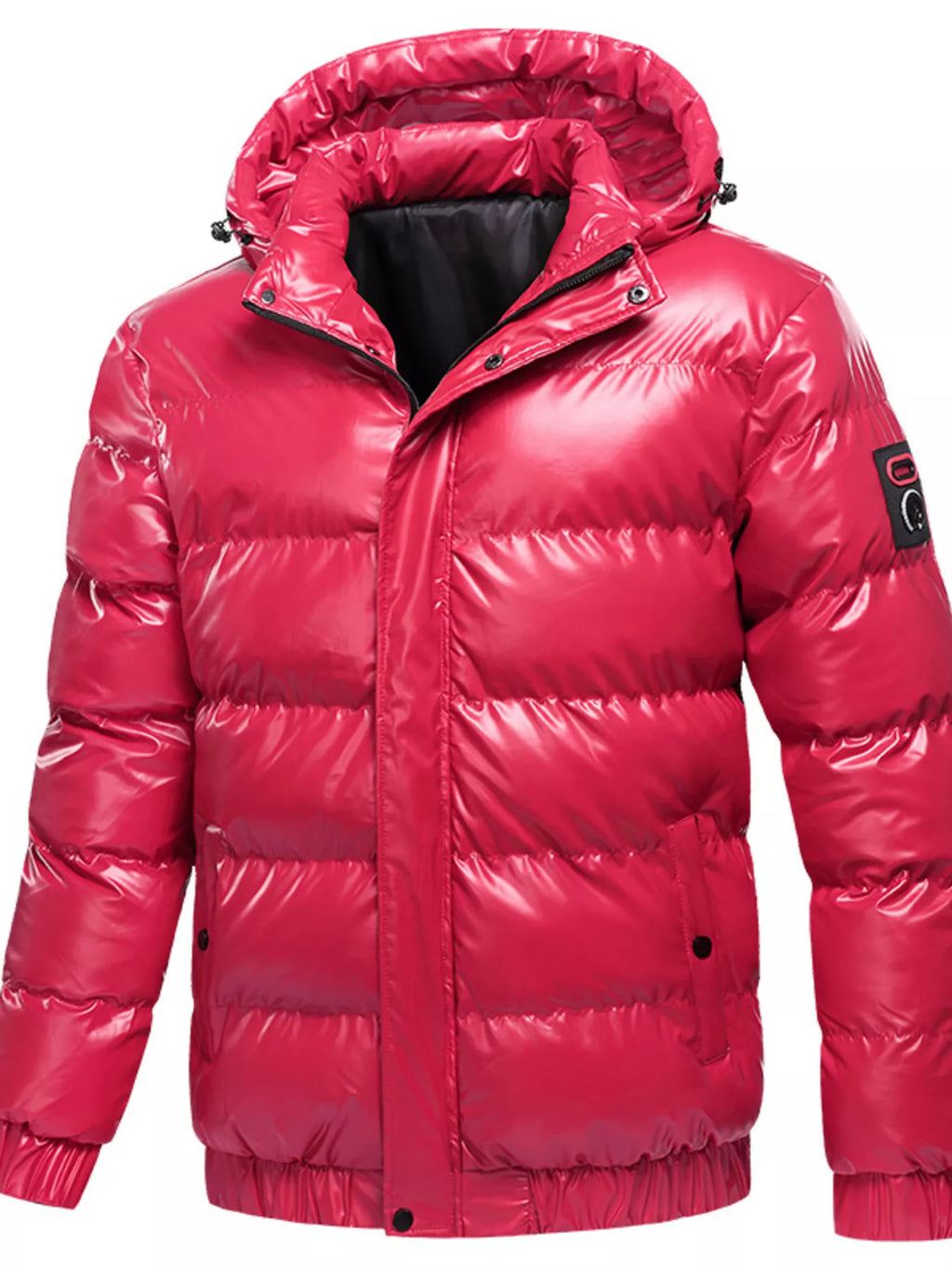 Men's Plus Size Zip Up Hooded Puffer Jacket