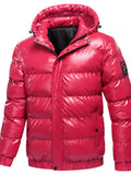 Men's Plus Size Zip Up Hooded Puffer Jacket