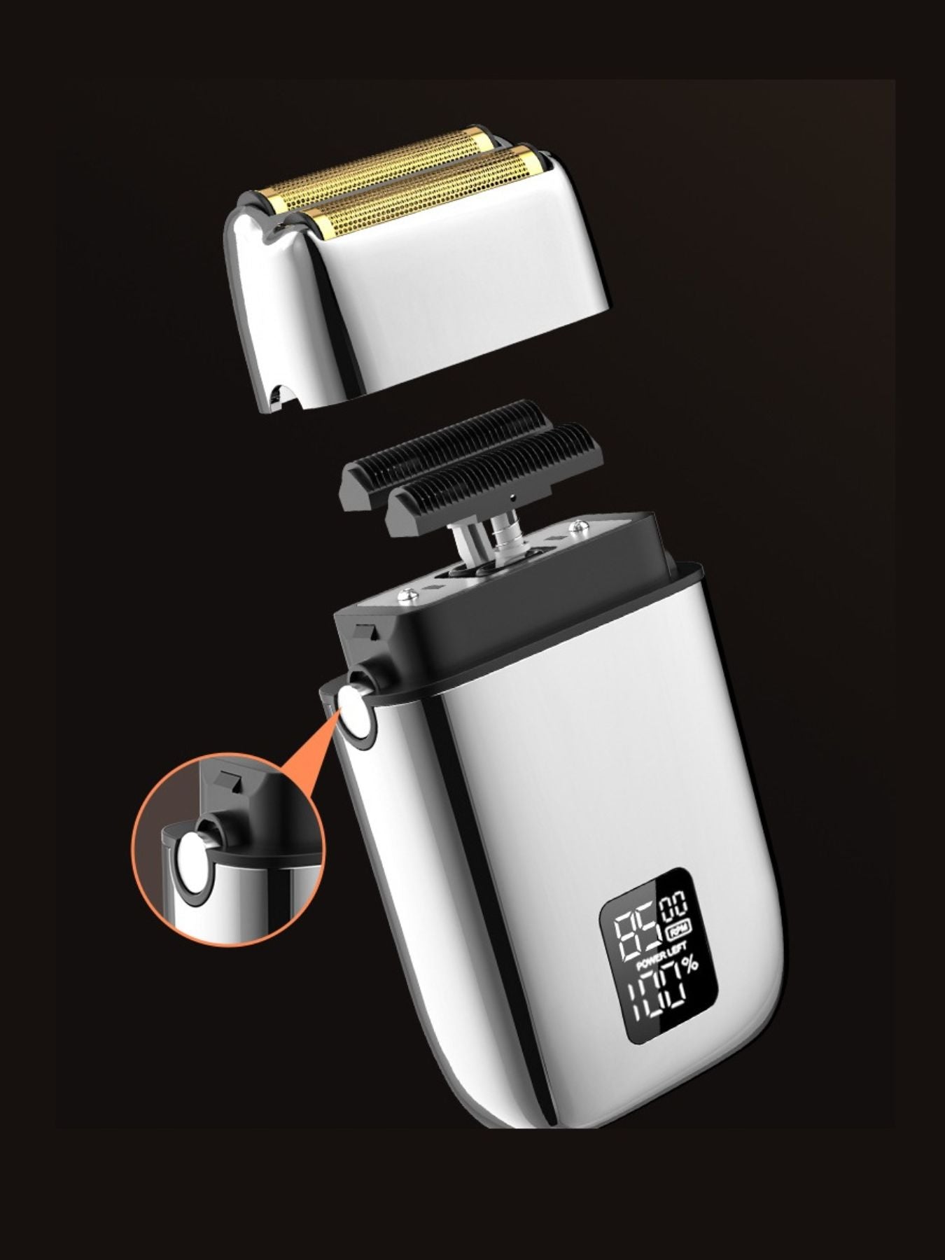 Rechargeable Electric Foil Shaver with Digital Display