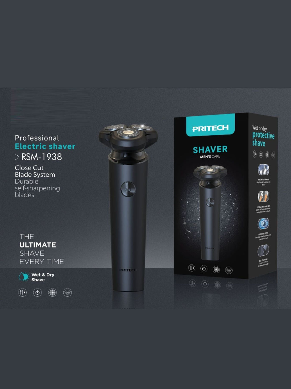 Rechargeable 3-Head Rotary Shaver