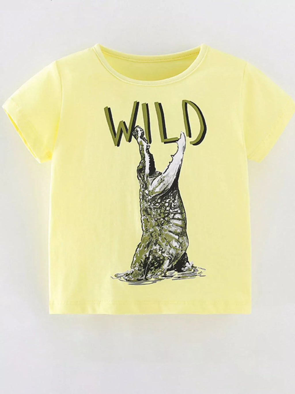 Children's Wild Crocodile Graphic Short Sleeve T-Shirt