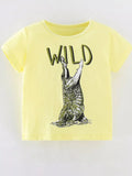 Children's Wild Crocodile Graphic Short Sleeve T-Shirt