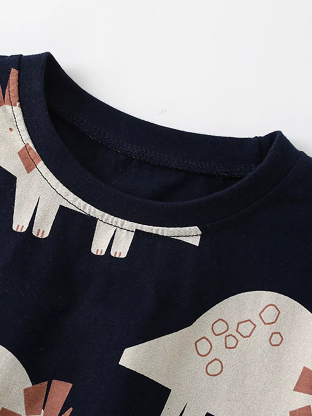 Children's Dinosaur Print Round Neck Tee and Shorts Set